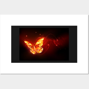 Flying Fire Butterfly Posters and Art